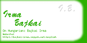 irma bajkai business card